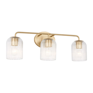 Generation Lighting GLV1133SB Eisele Contemporary Satin Brass 3-Light Vanity Light Fixture 120 Volt 60 Watts Max Satin Brass Finish