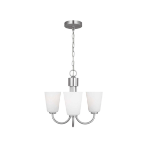 Generation Lighting GLC1123BS Miles 3-Light Brushed Nickel Cylinder Chandelier 120 Volt 75 Watts Max
