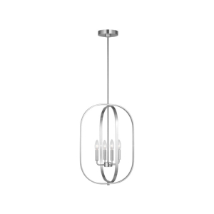 Generation Lighting GLC1304BS Loretto 4-Light Brushed Nickel Chandelier 120V 60 Watts Max