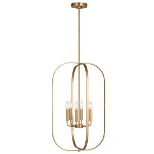 Generation Lighting GLC1316SB Loretto 6-Light Satin Brass Chandelier 120V 60 Watts Max