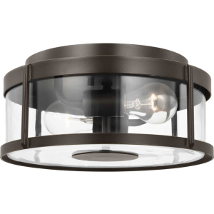 Generation Lighting GLO1132C Luning Medium Flush Mount 2-Light 120V 60 Watts Max Clear Glass in Finish Options
