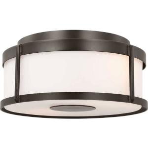Generation Lighting GLO1132OE Luning Medium Flush Mount 2-Light 120V 60 Watts Max Opal Etched Glass in Finish Options