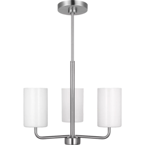 Generation Lighting GLC1003BS Rhett 3-Light Brushed Nickel Small Chandelier 120 Volt 60 Watts Max