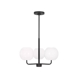Generation Lighting GLC1043MBK Rory 3-Light Midnight Black Small Chandelier 120 Volt 60 Watts Max