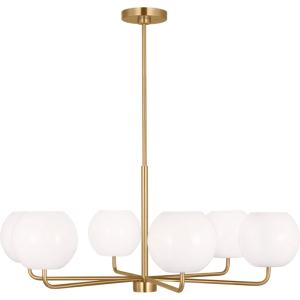 Generation Lighting GLC1066SB Rory 6-Light Satin Brass Large Chandelier 120 Volt 60 Watts Max