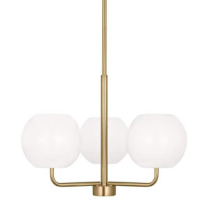 Generation Lighting GLC1043SB Rory 3-Light Satin Brass Small Chandelier 120 Volt 60 Watts Max