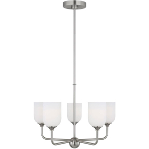 Generation Lighting GLC1085BS Emile 5-Light Brushed Nickel Medium Chandelier 120 Volt 75 Watts Max