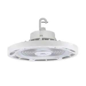 Halco HRHB-150-CS-U-WH-C1 HoverBay Round Highbay 150W CCT Selectable Universal Voltage 120-277 VAC White Housing 6 Cord Plug 30310