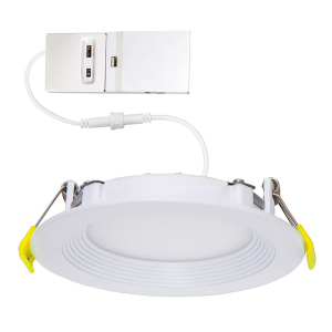 Halco CSDL-6-LS-CS-BT-DDV Commercial Slim Downlight 6in 15 Watts Lumen Select 700/900/1100lm 2700-5000K Color Selectable Baffle Trim 120-277 Volts Dimmable TRIA 89172