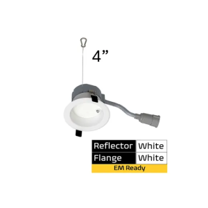 Halco Lighting Technologies CDLEM-4-LS-CS-WH-DDV 4in Commercial Downlight Emergency Battery Ready Lumen Output and CCT Select 120-277V  Dimmable TRIAC/ELV & 0-10V White Ref 89218 