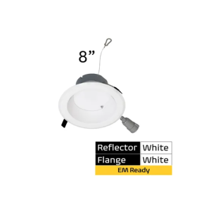 Halco Lighting Technologies CDLEM-8-LS-CS-WH-DDV  8in Commercial Downlight Emergency Battery Ready Lumen Output and CCT Select 120-277V  Dimmable TRIAC/ELV & 0-10V White Ref 89220 