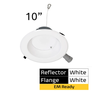 Halco Lighting Technologies  CDLEM-10-LS-CS-WH-DDV 10in Commercial Downlight Emergency Battery Ready Lumen Output and CCT Select 120-277V  Dimmable TRIAC/ELV & 0-10V White R 89221 