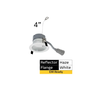 Halco Lighting Technologies CDLEM-4-LS-CS-HZWH-DDV 4in Commercial Downlight Emergency Battery Ready Lumen Output and CCT Select 120-277V  Dimmable TRIAC/ELV & 0-10V Haze Re 89222 