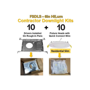 Halco Lighting Technologies FSDLS6FR15-CCT-LED-PAN-KIT 6in Slim Smooth Select Downlight Kit 13W with New Const. Pan Adj Bar (shipped as Rough-in Box-Pan & driver installed  89176 