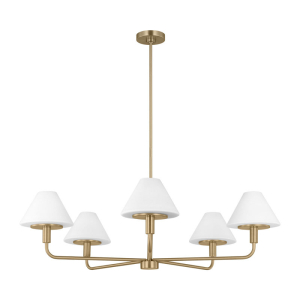 Generation Lighting GLC1235SB Mendota 5 Light Chandelier Satin Brass 120V 60 Watts Max