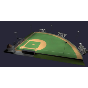 Baseball Softball Field LED Lighting System 200' Field 50/30 6 poles 20 fixtures with Controls
