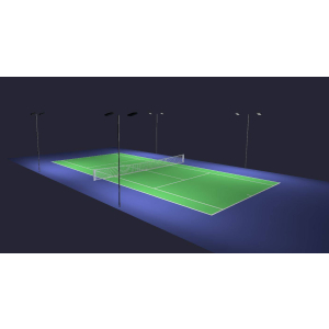 Outdoor Tennis Court LED Lighting & Pole Package 4 poles 8 fixtures fixed (Outdoor Tennis Court)